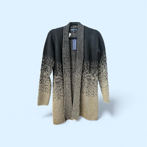 Adrienne Vittadini Sweaters - ADRIENNE VITTDINI Black & Gold Holiday Special Ocassions Open Cardigan BNWT